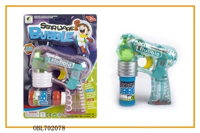 Transparent paint with music four lights flashing single bottle water bubble gun - OBL702078