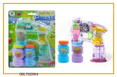 Transparent with music four lights flash two bottles of water bubble gun - OBL702084