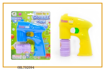 Solid color with automatic music blue light is bottle of water bubble gun - OBL702094