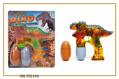 Transparent dinosaur paint with six lights flash music two bottles of water bubble gun - OBL702104