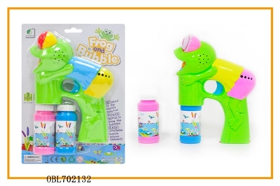 Solid colour frog paint with three light music two bottles of water bubble gun - OBL702132