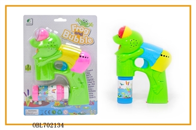 Solid color frog paint with three light music single bottle water bubble gun - OBL702134