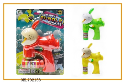 Solid color joy rabbit painted with music three lights flash single bottle water bubble gun - OBL702158
