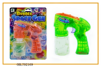 Transparent carry four lights flash single bottle of water (185 ml) bubble gun - OBL702169