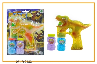 Transparent dinosaur paint with music four lights flash two bottles of water bubble gun - OBL702182