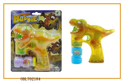 Transparent dinosaur paint with music four lights flashing single bottle water bubble gun - OBL702184