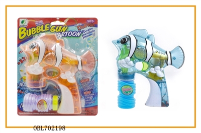 Transparent fan, clown fish painted with four lights flashing single bottle water bubble gun - OBL702198