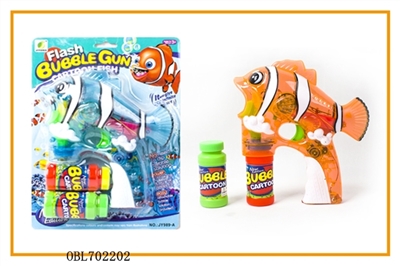 Transparent clown fish with music four lights flash two bottles of water bubble gun - OBL702202