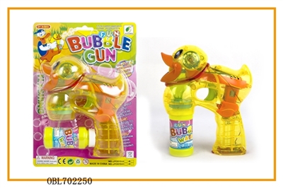 Transparent paint duck with four lights flashing single bottle water bubble gun - OBL702250