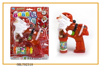 Transparent Santa Claus bring music four lights flashing single bottle water bubble gun - OBL702310