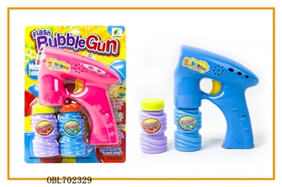 Solid color fully automatic with music lights two bottles of water bubble gun - OBL702329