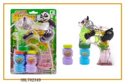Transparent panda paint with music four lights flash two bottles of water bubble gun - OBL702349