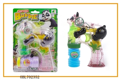 Transparent panda paint with four lights flashing single bottle water bubble gun - OBL702352