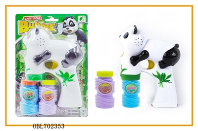 Solid color panda paint with music blue lights two bottles of water bubble gun - OBL702353