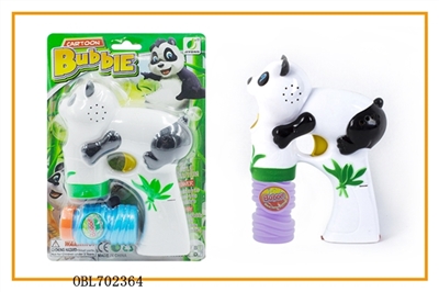 Solid color panda paint with music blue light single bottle water bubble gun - OBL702364