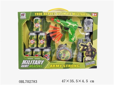 Military soft guns with three soft play telescope grenades - OBL702783