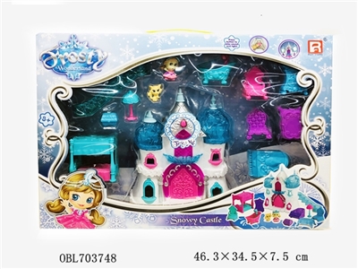 Ice and snow castle (music lights, electrically charged) 2 grain of AAA has a bag - OBL703748