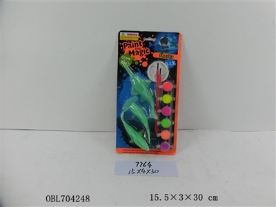 7 noctilucent oil only hold color shark animals series - 3 sharks 4 pieces water-based oil color acc - OBL704248