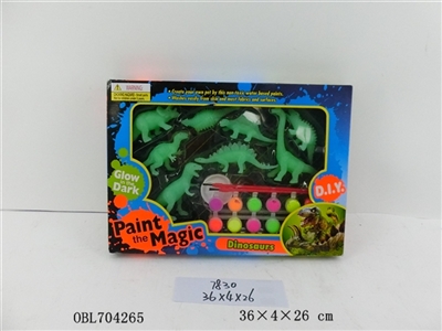 13 noctilucent oil only hold color dinosaurs column - 8 dinosaurs animals 5 pieces of water-based oi - OBL704265