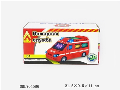 电动万向消防车俄文歌3D灯光 - OBL704586