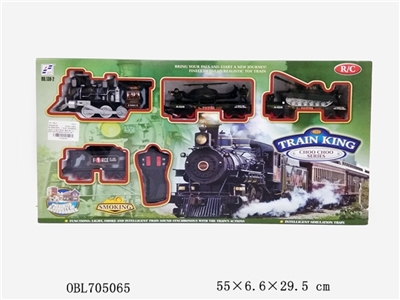 Remote control light music smoking military rail train - OBL705065