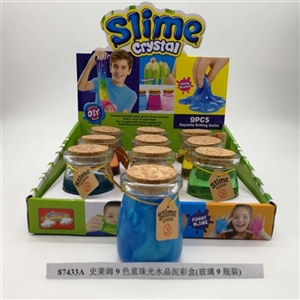 Slime 9 color heavy pearl crystal mud color box 9 bottle (glass) - OBL706184
