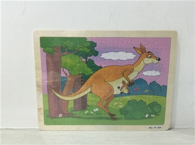 Mother kangaroo puzzle wooden 80 particles - OBL708001