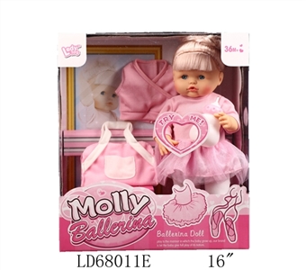 16 inches 12 sound handbag bottle drink pee ballet girl baby clothes - OBL709162