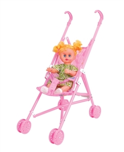 Baby stroller and 14 doll IC (plastic) - OBL709416