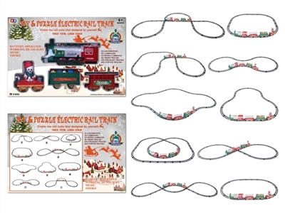 NO: 235 puzzle spell rail electric smoke light music trains with Christmas special IC - OBL709590
