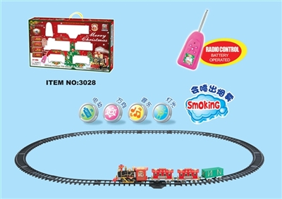 Christmas deluxe remote smoke rail train - OBL709657