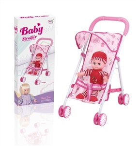 Baby sunshade trolley 12 inch cotton doll - OBL710431