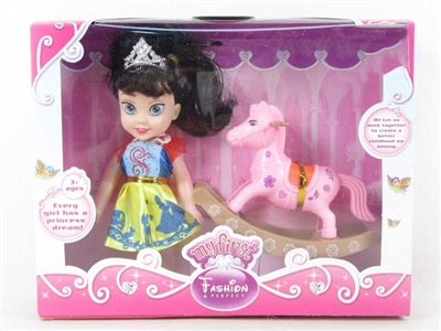 高挡6寸实身迪士尼公主带摇马 - OBL715045