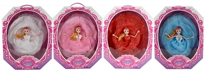 12关节实身3D真眼拖尾婚纱娃娃四款混装 - OBL715050