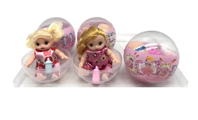 环保PVC透明球蛋加热塑膜12厘米萌萌BABY带奶瓶2款混装  - OBL715093