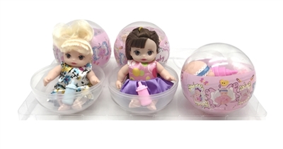 环保PVC透明球蛋加热塑膜12厘米萌萌BABY带奶瓶2款混装  - OBL715094