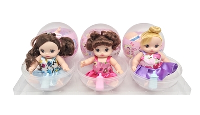 环保PVC透明球蛋加热塑膜12厘米萌萌BABY带奶瓶3款混装  - OBL715095