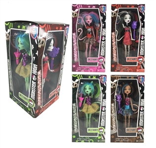 10寸带关节实身鬼猫（手脚有花纹）四面窗盒四只装 - OBL715100