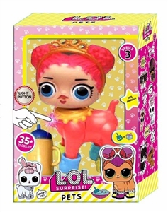 高挡第三代6寸灯光塑料身搪胶头惊喜娃娃带有6水果香味带鞋子带发夹 - OBL715109