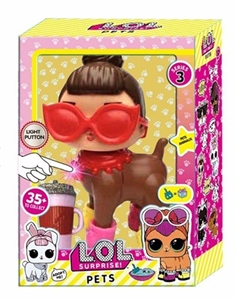 高挡第三代6寸灯光塑料身搪胶头惊喜娃娃带有6水果香味带鞋子带发夹 - OBL715110