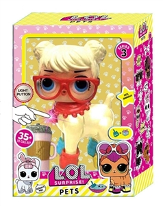 高挡第三代6寸灯光塑料身搪胶头惊喜娃娃带有6水果香味带鞋子带发夹 - OBL715113