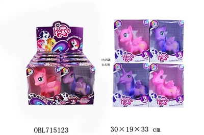 搪胶大号马宝莉灯光音乐4款12PCS - OBL715123