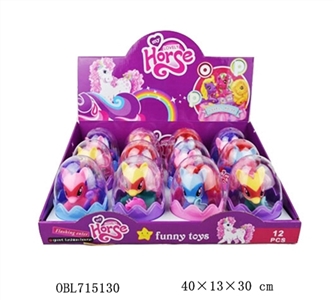 PVC大号彩蛋搪胶彩马宝丽带马梳三款12PCS  - OBL715130
