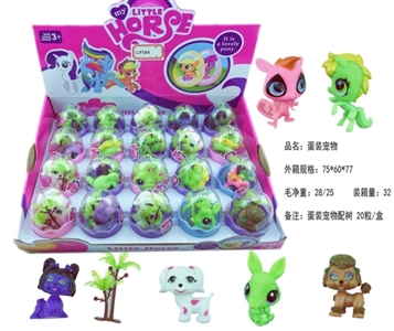 PVC小号彩蛋搪胶头塑料身体Q宠带塑料树4款20PCS - OBL715135