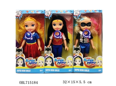 塑料身搪胶手脚12寸实身超能少女带音乐3款混装 - OBL715184