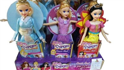 9寸实身迪士尼公主3款混装冰淇淋展示盒12pcs - OBL715195