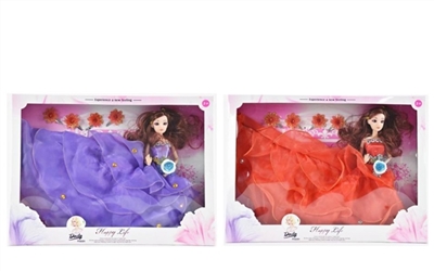 12关节3D眼珠拖尾婚纱芭比 两色混装 - OBL715223