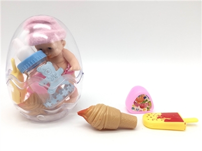 高档环保蛋6寸搪胶娃娃带奶瓶带MDL套装 - OBL715240