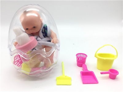 高档环保蛋6寸搪胶娃娃带奶瓶带清洁套装 - OBL715242