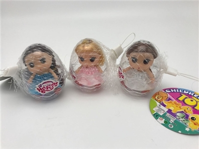 3只高档2.5寸实身迷糊娃娃带梳子加解压环保蛋 - OBL715248